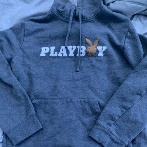 brand new grey play boy hoodie
